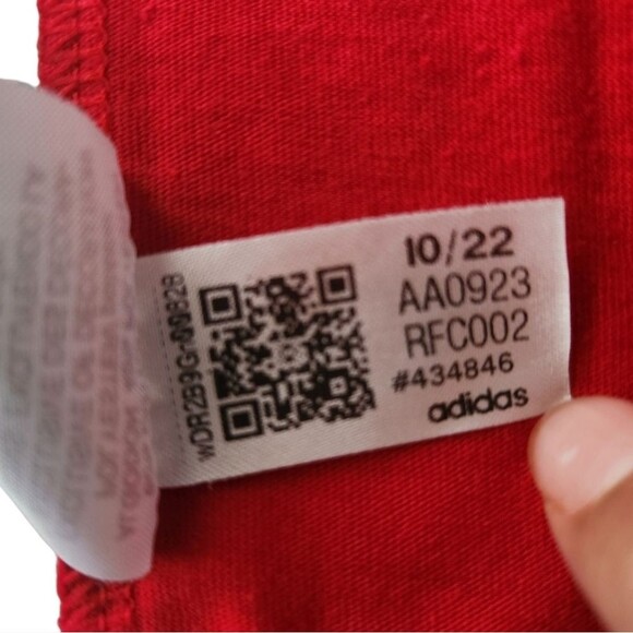 Adidas Big Boys Classic Jersey T-Shirts Red Short Sleeve Crew Neck 14-16 Size L - Picture 6 of 9